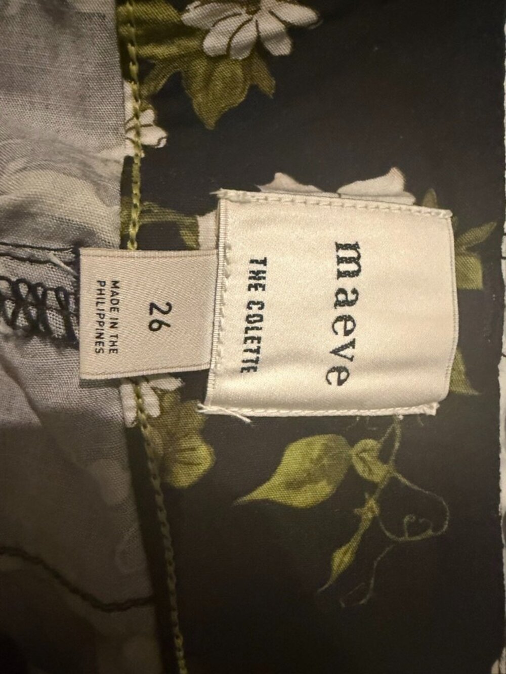 Maeve The Colette Floral Wide-Leg Cropped Pants Size 26 - Black. (Anthropologie) - Picture 3 of 3